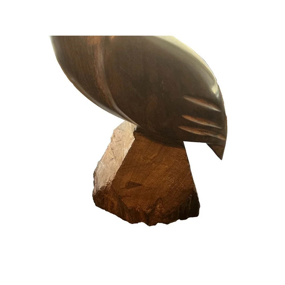 Vintage Hand Carved Pelican Ironwood Sculpture 10